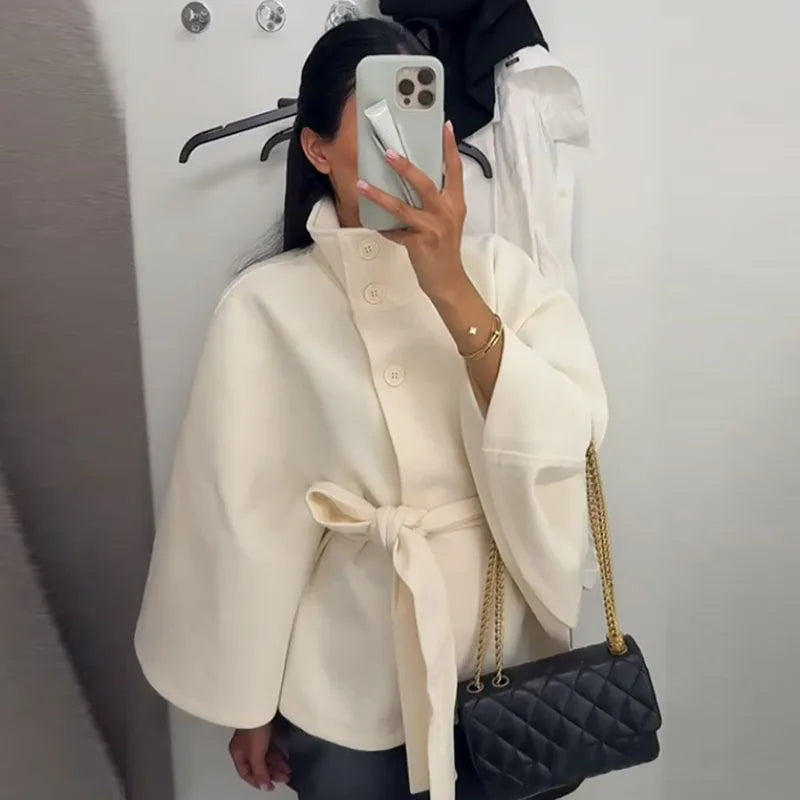 Belt Poncho Coat